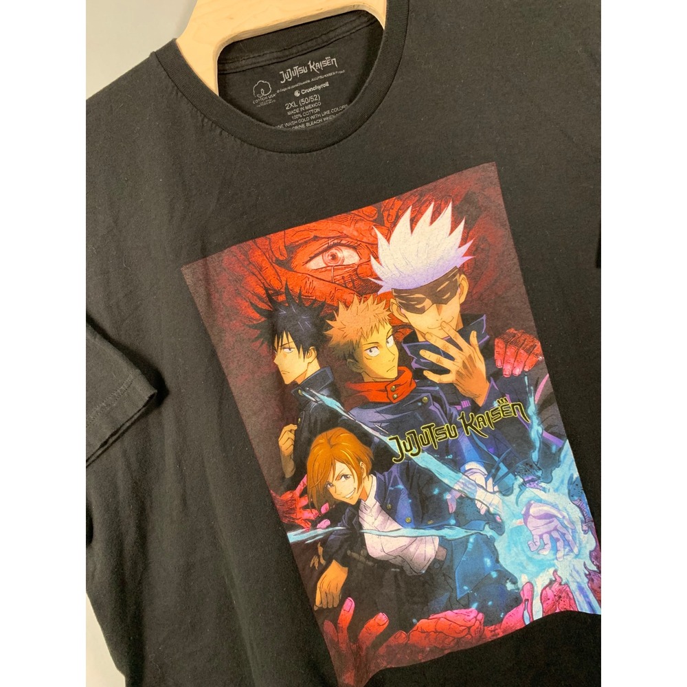 Jujutsu Kaisen Crunchyroll Graphic T-Shirt Mens 2XL Black Gojo Itadori Anime Tee